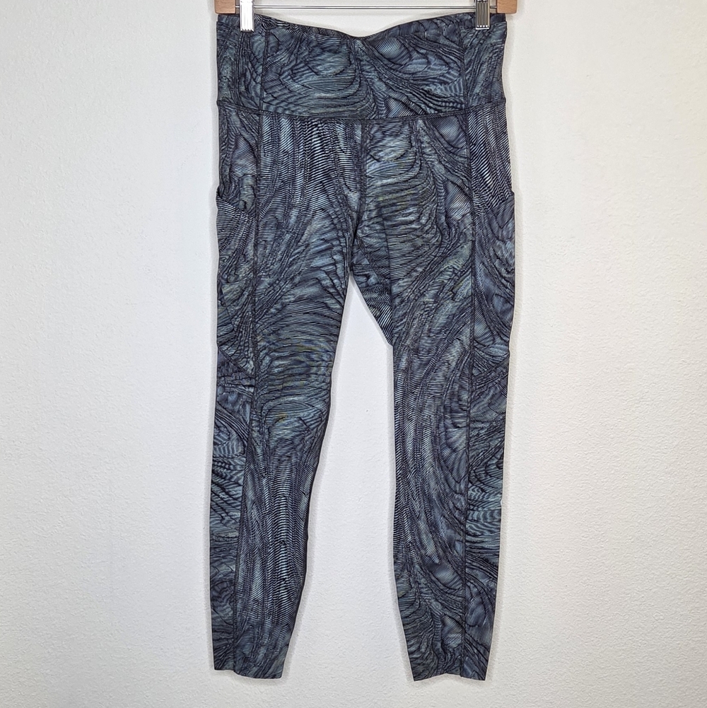 Lululemon Fast & Free High-Rise Leggings Dimensional Icing Blue Multi Pattern- 8 - Picture 4 of 16